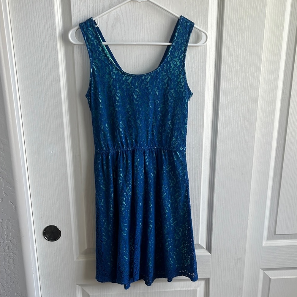 Mossimo Supply Co. Vibrant Blue Lace Dress